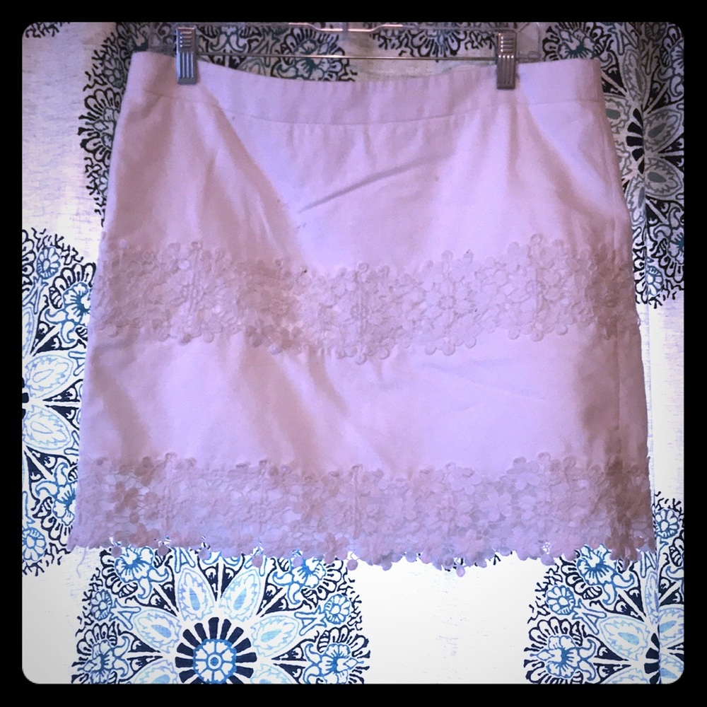 J. Crew white skirt with floral lace
